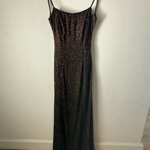 Vintage Fully Beaded Evening Gown Tootsies XS Green